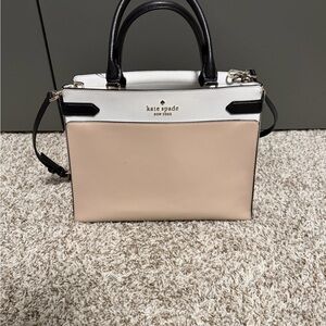 Kate Spade Black and Cream Satchel with matching wallet